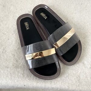 RARE Galeria Melissa sparkle jelly slides